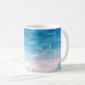 Blue Ocean Sea Beach Personalisiert Kaffeetasse (VorderseiteRechts)