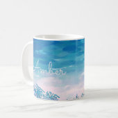 Blue Ocean Sea Beach Personalisiert Kaffeetasse (Vorderseite Links)
