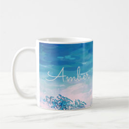 Blue Ocean Sea Beach Personalisiert Kaffeetasse