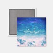 Blue Ocean Sea Beach Personalisiert Magnet (Vorderseite/Rückseite)