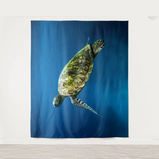 Blue ocean sea turtle tapestry wandteppich (Vorderseite)
