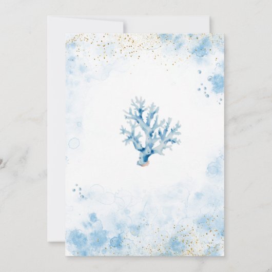 Blue Ocean Sea You Bald Summer Baby Dusche Einladung (Rückseite)