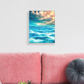 Blue Ocean Seascape Cloudy Sky Digital Malerei Leinwanddruck (Insitu (Wohnzimmer))