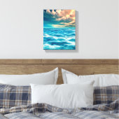 Blue Ocean Seascape Cloudy Sky Digital Malerei Leinwanddruck (Insitu (Schlafzimmer))