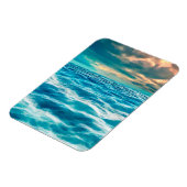 Blue Ocean Seascape Cloudy Sky Digital Malerei Magnet (Linke Seite)