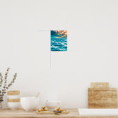 Blue Ocean Seascape Cloudy Sky Digital Malerei Poster (Küche)
