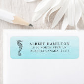 Blue Ocean Seepferd | PERSONALISIERTE RÜCKSENDEADR (Insitu)