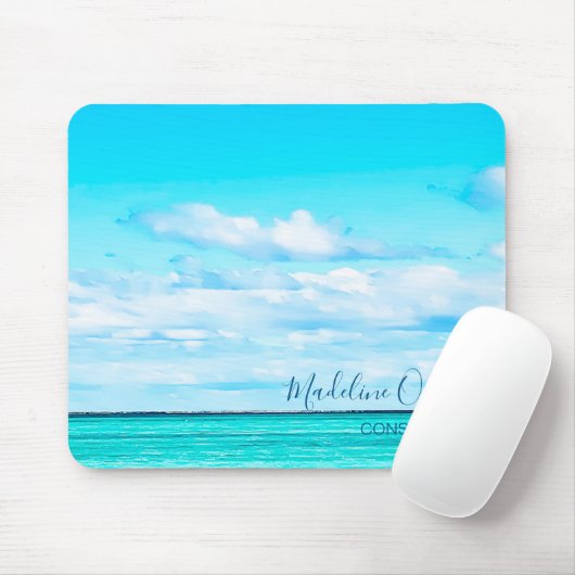 Blue Ocean Sky Vacacation Vibe Personal Mousepad (Mit Mouse)
