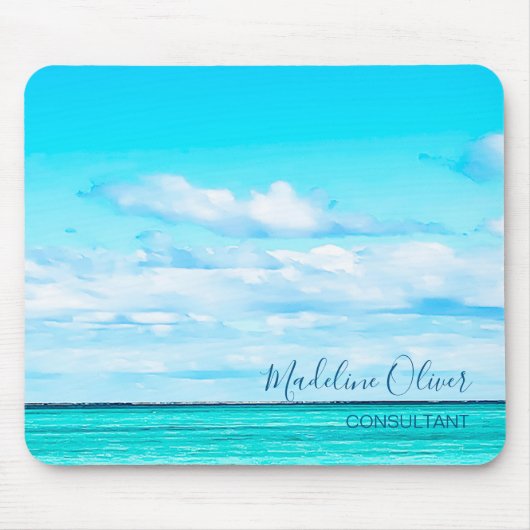 Blue Ocean Sky Vacacation Vibe Personal Mousepad (Vorne)