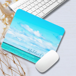 Blue Ocean Sky Vacacation Vibe Personal Mousepad
