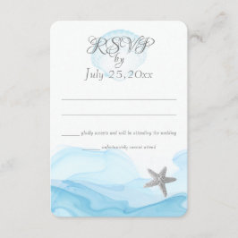 Blue Ocean Starfish Tropical Beach Hochzeit Einladung