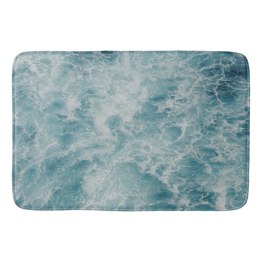 Blue Ocean Summer Beach Waves Badematte (Vorderseite)