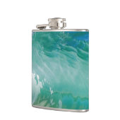 Blue Ocean Summer Beach Waves Flachmann (Links)