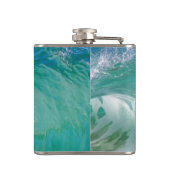 Blue Ocean Summer Beach Waves Flachmann (Rückseite)