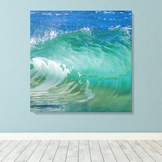 Blue Ocean Summer Beach Waves Leinwanddruck (Insitu (Holzboden))