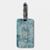 Blue Ocean Summer Beach Waves Monogram Custom Gepäckanhänger (Rückseite vertikal)