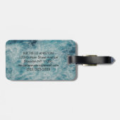 Blue Ocean Summer Beach Waves Monogram Custom Gepäckanhänger (Rückseite horizontal)