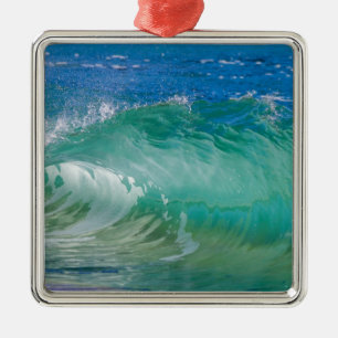 Blue Ocean Summer Beach Waves Ornament Aus Metall