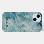 Blue Ocean Summer Beach Waves Personalisierter Nam Case-Mate iPhone Hülle (Rückseite (Horizontal))