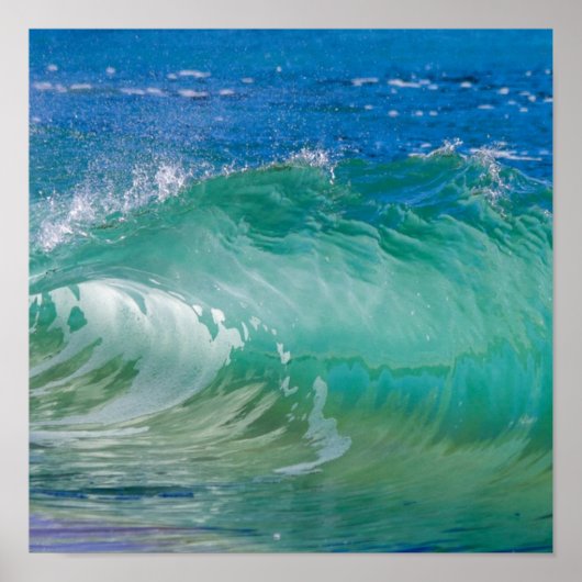 Blue Ocean Summer Beach Waves Poster (Vorne)