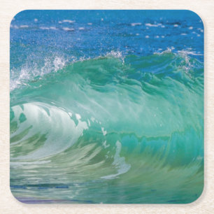 Blue Ocean Summer Beach Waves Rechteckiger Pappuntersetzer