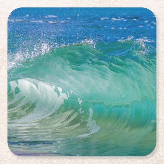 Blue Ocean Summer Beach Waves Rechteckiger Pappuntersetzer (Vorderseite)