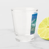 Blue Ocean Summer Beach Waves Schnapsglas (Links)