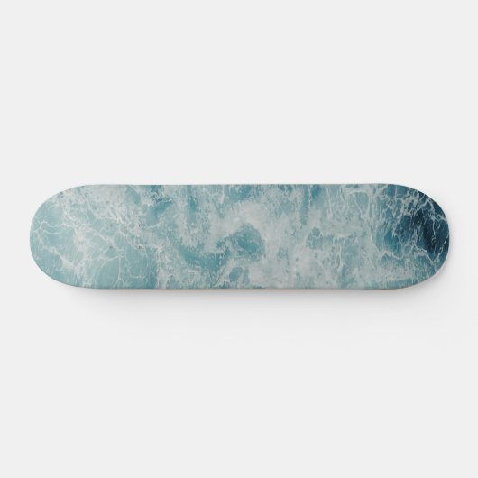Blue Ocean Summer Beach Waves Skateboard (Horizontal)