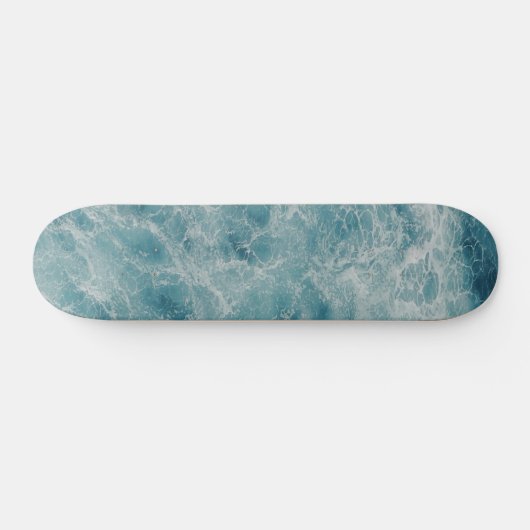 Blue Ocean Summer Beach Waves Skateboard (Horizontal)