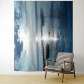 Blue Ocean Sunset Billows Clouds Tapestry Wandteppich (Beispiel)