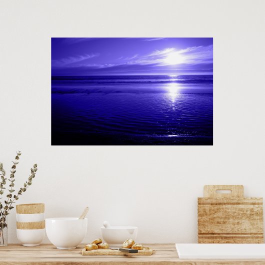 Blue Ocean Sunset Poster (Küche)