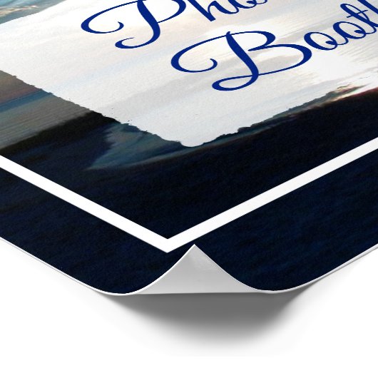 Blue Ocean Sunsetl Foto Stand Wedding Sign Poster (Ecke)