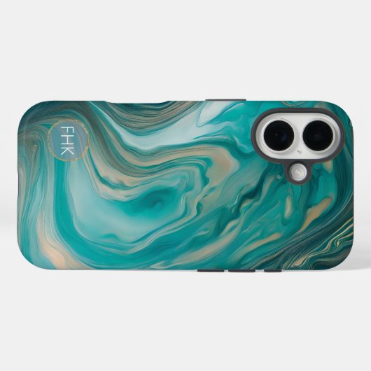 Blue Ocean Swirl Case-Mate iPhone Hülle (Rückseite (Horizontal))