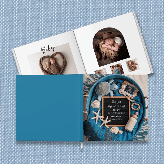 Blue Ocean Themed Baby Foto buchen Gästebuch