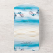 Blue Ocean Tropical Summer Palm Beach Hochzeit All In One Einladung (Außenbereich)