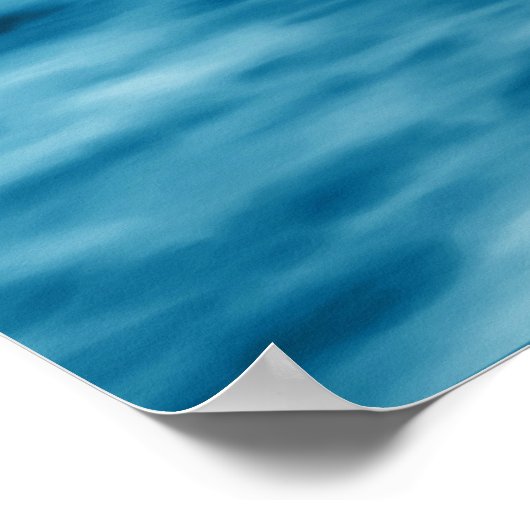 Blue Ocean Underwater Scene with Sunlight Rays Poster (Ecke)