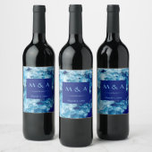 Blue Ocean Water Wedding Beverage Label Weinetikett (Flaschen)
