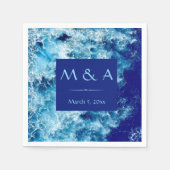 Blue Ocean Water Wedding Cocktail Napkin Serviette (Vorderseite)