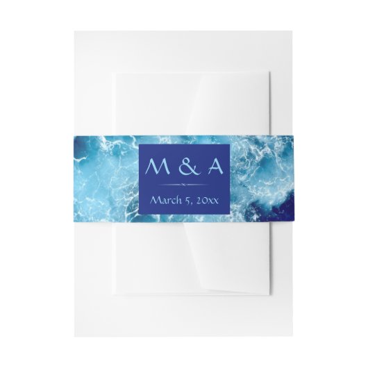 Blue Ocean Water Wedding Einladung Bly Band (Vorderseite Beispiel)