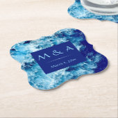 Blue Ocean Water Wedding Paper Untersetzer (angewinkelt)