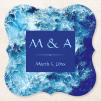 Blue Ocean Water Wedding Paper Untersetzer