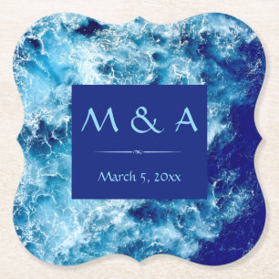 Blue Ocean Water Wedding Paper Untersetzer