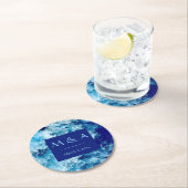 Blue Ocean Water Wedding Round Paper Untersetzer (Vor Ort)