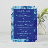 Blue Ocean Water Wedding Ticket Save the Date Kart (Stehend Vorderseite)