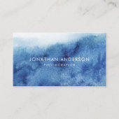 Blue Ocean Watercolor Abstrakt Beruflich Visitenkarte (Vorderseite)