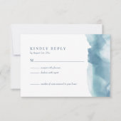 Blue Ocean Watercolor Wedding RSVP Card (Vorderseite)