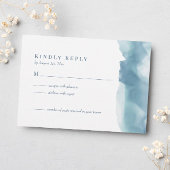 Blue Ocean Watercolor Wedding RSVP Card Karte