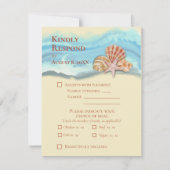 Blue Ocean Wave Flat Wedding RSVP Card Karte (Vorderseite)