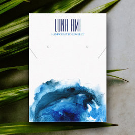 Blue Ocean Wave Juwelier Necklace Earring Display Visitenkarte