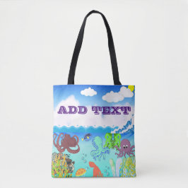Blue Ocean Wave Octopus Coral Garden Tasche